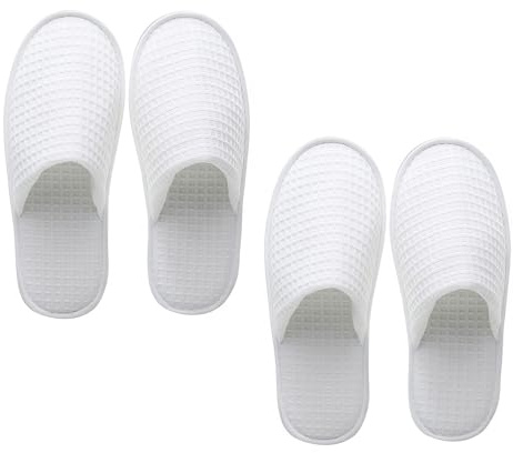 VASANA Lot de 2 paires de pantoufles douces à bout fermé pour homme et femme
