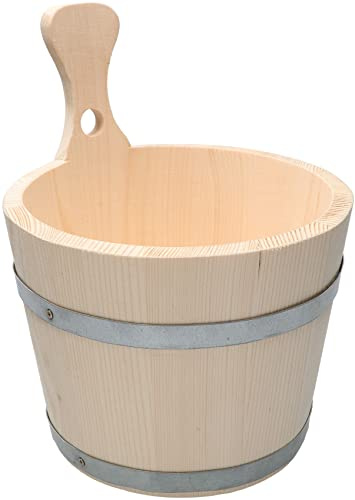 KOTARBAU® Wooden Sauna Bucket 5 Litres with Handle for Mixing Sauna Infusion