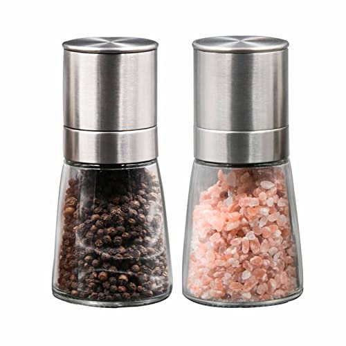 Salt and Pepper Grinder Mill,pack of 2 mills,201 stainless steel with satin finished,manual operation cruet-stand