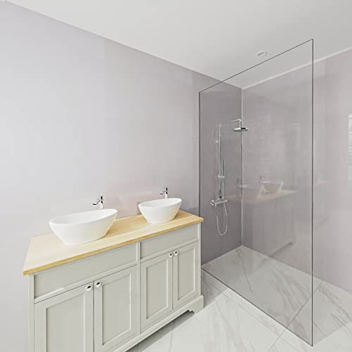 1m Wide x 2.4m Long x 10mm Large Bathroom Wall Cladding Ceiling PVC Shower Wet Wall Panel Gloss White 2PCS