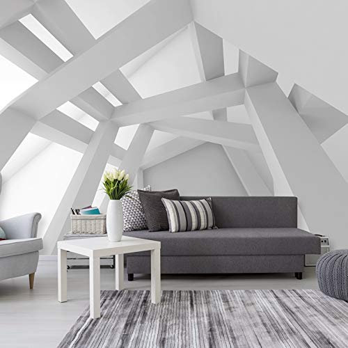 ZAPVI Papier peint photo non tissé Blanc et abstrait Mode Papier Peint Intissé Tapisserie Murales Panoramique 3D Mur De Fond Tv Papier Peint Chambre Enfant Adulte Poster Murales Taille:L150CMxH105CM