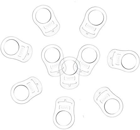 10PCS Silikonring für Schnullerkette,Silikonknopfring Silikonring für Schnulle,Baby Silikonring Schnullerhalter für Schnullerketten Transparent Weiche Silikon Baby Dummy Schnuller Clips Halterungen