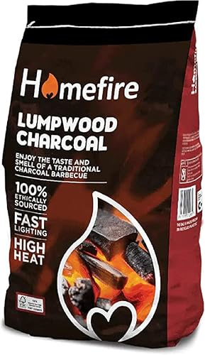 Homefiire Barbecue Lumpwood Charcoal | Authentic Barbecue Taste | Ideal For Outdoor Barbeque Grill or Camping BBQs | 4kg