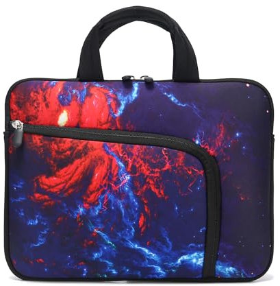 11.6 12 12.5 inch Two Pockets Laptop Sleeve Chromebook Case Ultrabook Case Notebook Tablet Case Neoprene Handle for Men Women, Cool Galaxy, 11.6 12 12.5 inch