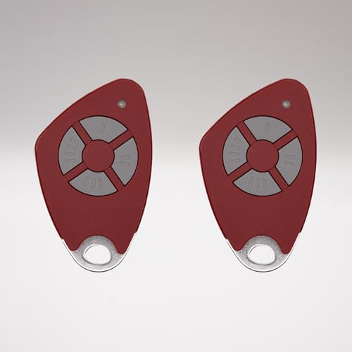INTRATONE - Télécommande 2 ou 4 canaux pour portails et garage - Programmation uniquement par syndic ! - Badge RFID - Compatible Récepteurs HF + 1 Porte-clés DOMOBIP (4 CANAUX ROUGE - Lot de 2)