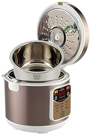 Cuiseur À Riz 5 L De Grande Capacité En Acier Inoxydable 304 Antiadhésif Double Intérieur Pour Usage Domestique Et Commercial Pour 2 À 8 Personnes Cuiseur À Riz (Couleur : B) (A)