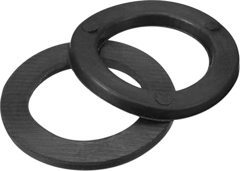 QUARKZMAN Juego de 10 Arandelas Planas de Goma para Pesas 25x35x3mm Negro