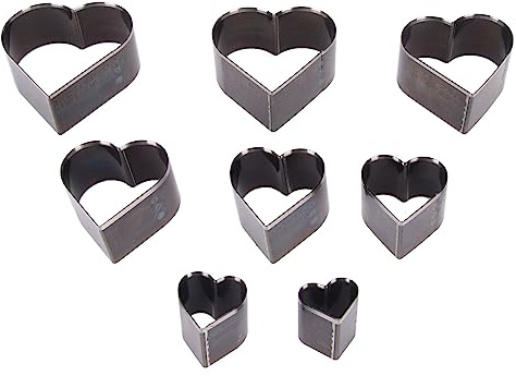 8 Stück Einloch Hohlstanzer Set Herz Leder Stanzwerkzeug Set | Leder Stanzwerkzeug Schneidform Stanzwerkzeug für DIY Leder Handwerk