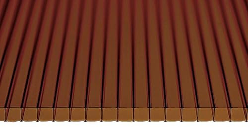 Gewächshausplatten 7 STK: 1200x700 Polycarbonat Doppelstegplatten 10 mm Rauchig-braun - UV-beständige Polycarbonatplatten Für Gewächshaus - Robuste Polycarbonat Doppelstegplatten Für Carports