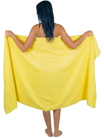 Partihandel handel Dealz extra stort badlakan 100 x 200 cm superjumbo stora badlakan handdukar strand kroppswrap XL badhanddukar 600-GSM (citron)