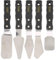 BAFOVY 5pc Palette Spatula Paint Knife Set, Black Wood Handle Stainless Steel Artist Knife with Mixing, Spreading, Scratching for Gesso, Paint, Modeling Paste & Texture Gels