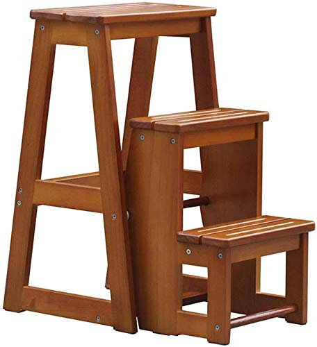 ABNNHK Tritthocker aus Holz, zusammenklappbar, für Innentreppen, Stuhl, Leiter, Hocker, multifunktional, Sicherheits-Trittleiter, Blumenständer, Schuhhocker (A)