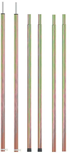 Homgoday Teleskop-Zeltstangen mit Länge 170-255 cm, 2 Stück, Stahl verzinkt