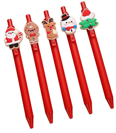 NONGYU Gelschreiber mit Weihnachtsmann-Motiv, 0,5 mm, neutraler Stift, Unterschriften, glattes Schreiben, Weihnachten, Schreibwarenstift für Studenten, 5/10 Stück