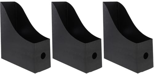 DIYEAH 3-Pack Plastic File Organizers Desk Storage Magazine File Holders Document Organiser Office Desk Accessories 10.63X9.45X3.54 Inches
