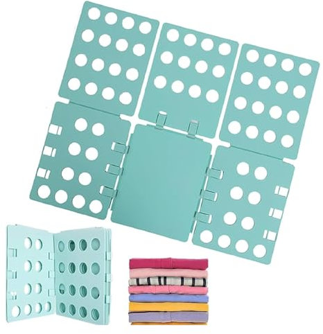 Hinapan 1 Stück Klappbrett für Kleidung, T-Shirt-Kleiderordner, T-Shirt Klappbrett, Einfach zu Falten, Einfach und Schnell, Langlebiger Kunststoff, Faltbrett für Kinder und Erwachsene (Grün)