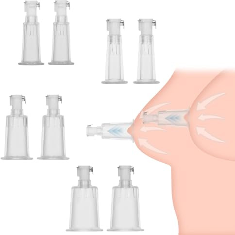 NAIXBTY Zubehör für Nippelsauger Transparentes Brustwarzen Vagina Vakuumpumpe mit 2 Nippel Sauger Klitoris Sauger für Frauen BDSM Vakuum Pumpe Zubehör Erotik Sex Spielzeug für Frauen Männer (S)