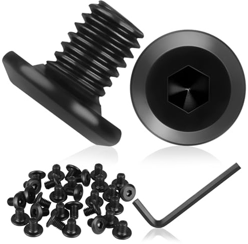 30 Stück Flachkopfschrauben M6 x 8mm, M6 Schrauben Schwarz mit Hex Key, Innensechskant Schrauben, Edelstahlschrauben Senkkopfschrauben für Haushaltsgeräte Industriemaschinen