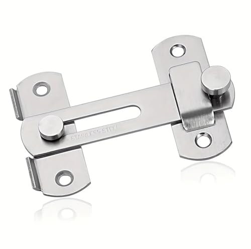NOZLIHMH Serrure de Porte coulissante à 90 degrés sans perçage avec loquet - Quincaillerie d'armoire en Acier Inoxydable for Porte coulissante, 1 pièce