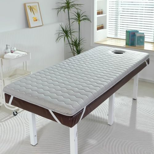 PA-DABAOO Surmatelas En Mousse À Mémoire De Forme, Épaisseur 5 Cm, Avec Sangle Élastique, Matelas De Massage Spa Avec Trou Pour Le Visage, Pliable, Anti-Effondrement (Lit Non Inclus),70 * 185cm