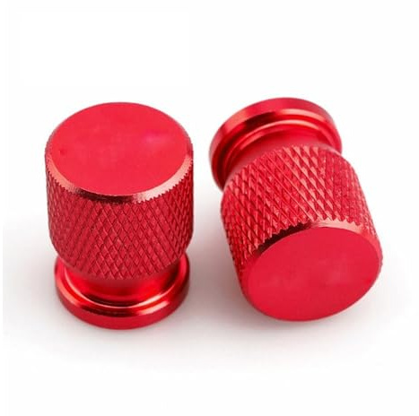 Tapones de válvulas Motocicletas para Du@&Cati Multistrada 950 1100 1200 1260 1200S 1260S V4 Accesorios De Aluminio CNC para Motocicletas Tapones Válvulas Neumáticos(Red)