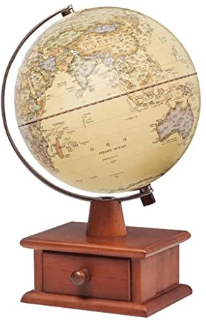 YHEIANJ Globo práctico, Globos del Mundo iluminados, Globos geográficos con Relieve Elevado, Globo Educativo de Aprendizaje, Globos con Base de Madera para decoración d