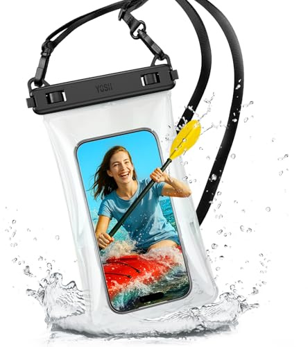 YOSH 7,5 tum stor kapacitet vattentät telefonväska flytande [3D sömlös kropp], IPX8 TPU vattentätt telefonfodral för simning kajakpaddling surfing för iPhone 17 16 15 14 Pro Max Samsung S25 S24 S23