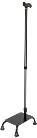 POTYYH Treppensteigstock mit Halben Stufen, Treppenhelfer bis 150kg, Treppenhilfe, Stehhilfe, 4-Zinken-Basis, Einstellbare Höhe 85-105cm, Treppenstock für ältere Menschen, Behinderte