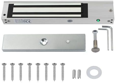 YAVIS Serrure Électrique Magnétique 280kg 600lbs 12V DC Étanche avec Indicateur LED, Fail Safe (NC), Ventouse Électromagnétique pour Portail Extérieur, Garage et Porte Intérieure en Bois Métal Verre