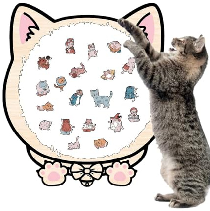 Puzzles Animaux - 135 Pièces Jeu de Réflexion avec Cadre Chat,Puzzles Encadrés Chat pour,pour Garçon Fille Adulte Aîné Décoration Maison Maternelle Activité