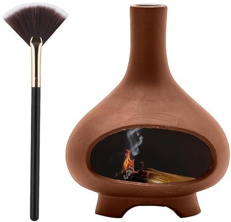Yarryuter Räuchergefäß, Handgefertigt, Keramik, Räuchergefäß, Kaminschale, Räucherschale für Salbeistäbchen mit Bürste