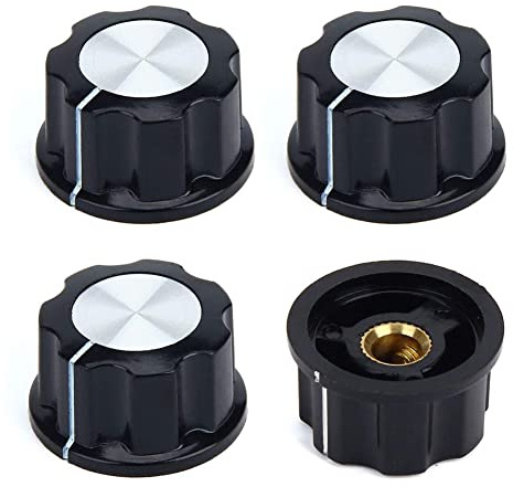 Manopole Rotanti Superiori,4 pezzi 27 mm Albero con Impugnatura Scanalata Potenziometri Lineari Girevoli Potenziometri Girevoli per 6 mm Potenziometro Dell'asse