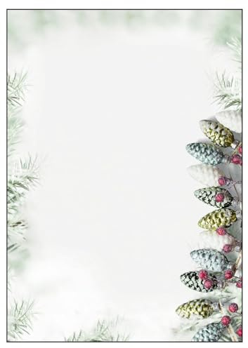 SIGEL Weihnachtsbriefpapier Christmas Garland A4 100 Blatt | DP177, Nachhaltiges Papier für Einladungen Menükarten und Weihnachtspost