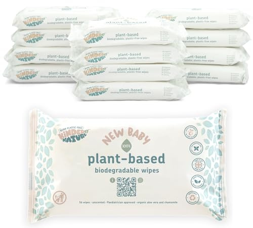 Jackson Reece, Kinder by Nature Plant-Based Wipes - 12 Pack (Suitable for Sensitive & Eczema Prone Skin + 99% Water, 100% Biodegradable & Compostable, 100% Recyclable + Vegan)