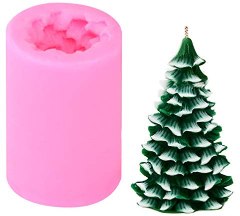 3D-Silikonform für Weihnachtsbaumkerzen, für die Herstellung von Kerzen, Tannenbaum, Seife, Kuchen, Dekoration, Badekugeln, Schokolade, Wackelpudding, Wachs.