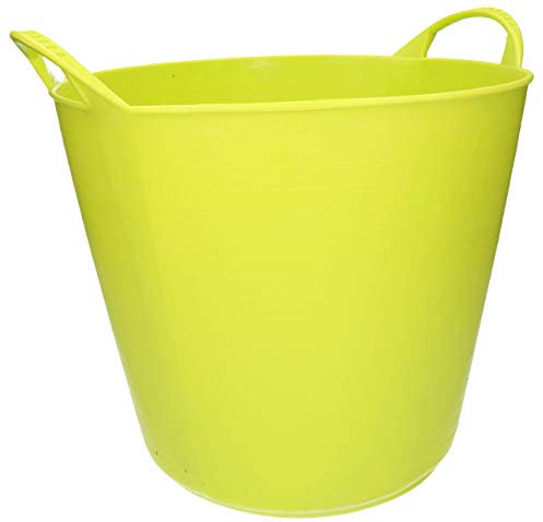KOTARBAU® Espuerta de plástico Flexible, 26 l, Capazo agrícola con Asas, Cubo de Goma Multiusos, Cesto para Neopreno de Surf Mojado, Capazo para hogar o jardín, Verfe flúor, Amarillo