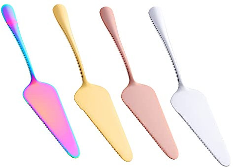 THETAG Tortenheber, Kuchenheber Tortenheber Edelstahl, Profi Tortenmesser mit Modegriffrostfrei Torten, Cake Shovel Küchenhelfer Für Küchen Restaurants 4 Stück