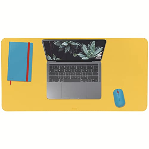 Leitz Ergo Cosy Tappetino Antiscivolo da Scrivania per Laptop, Monitor e Mouse, Adatto alla Casa e All'Ufficio, 80 cm x 40 cm - Giallo Caldo