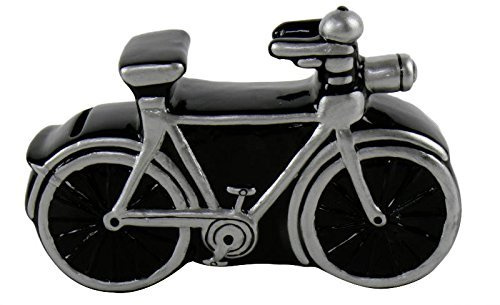 wunderschöne Spardose Fahrrad schwarz 17cm aus Keramik mit Gummipfropfen