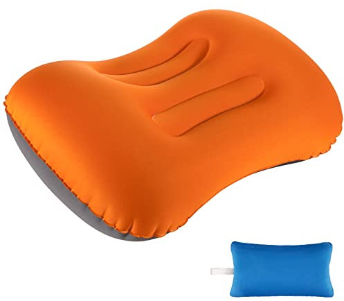 Eono Aufblasbares Camping Kissen, Ultraleichtes Aufblasbares Kissen für Strand, Komprimierbar Kompakt Ergonomisch Reisekissen Strandkissen Kopfkissen für Outdoor, Camping, Wandern