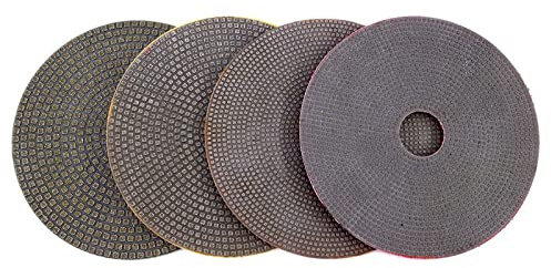 4 STÜCKE Trocken/Nass 4 Zoll Diamant Galvanisch Polierscheibe 100 Mm Metall Schleifscheibe Schnellentfernung Schleifen Glas Fliesen Granit Marmor,Körnung 200