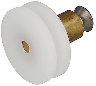 Amig - Set de 2 Rodamientos de mampara Mod. MMP12 - Ø26 X 21 mm - Nylon - Blanco - Rodamiento con rótula con tornillo avellanado PHILIPS DIN 965 A2-M5X8 - Para Puerta Corredera de Duchas de Baños