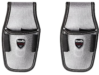 kwb Messerhalter Nylon, ohne Hammerhalter, in Silber/Schwarz, Werzeugtasche für den Gürtel (Packung mit 2)