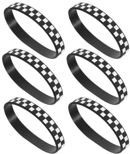 CORHAD Checkered Wristband Racing Theme Plaid Pattern Sports Wristbands Lightweight Fans Accessory Comfortable Bracelet Set for Parties Events Concerts pack of 12