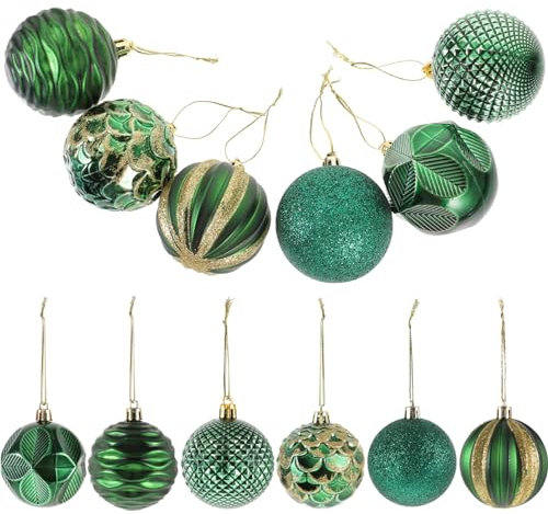 MAGICLULU 12stücke Weihnachtsbaumkugeln Bruchsichere Weihnachtsdeko Mit Aufhängeschlaufe Für Festliche Dekorationen Für Innen Und Außenbereiche