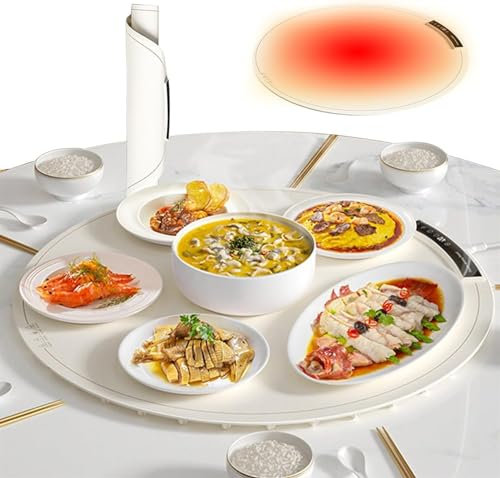 Vassoio Scaldavivande Elettrico, Piastra Scaldavivande Pieghevole con Controllo della Temperatura Regolabile (40-120 °C)/Temporizzazione Termostatica 4 Ore - Piastra Scaldavivande for Buffet/Feste/Cat