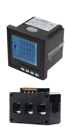 Contatore da pannello multifunzione trifase RS485 Modbus-RTU con analizzatore di sensori amperometrici trifase Misuratore di energia di potenza A,V,W,kWh,cos, Hz, Var (Color : AC0-75A)