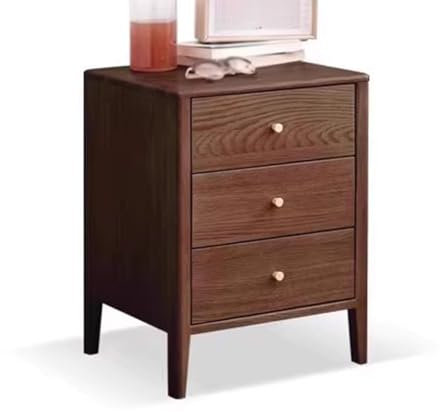 XDAWQP Mesita De Noche De Madera Maciza, Mesita De Noche, Mesa De Centro Móvil para El Hogar, Mesita De Noche De Madera Maciza, Color Nogal, 14,9 Pulgadas (Nogal)