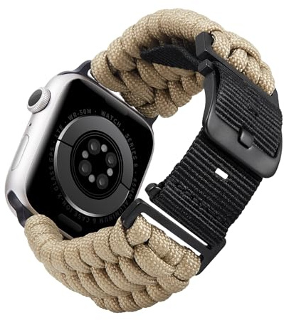 BINLUN Kompatibel mit Apple Watch Armband 49mm 46mm 45mm 44mm 42mm Geflochten Paracord Nylon Ersatzarmband Passt für iWatch Armbänder Series Ultra3/Ultra2/Ultra/11/10/9/8/7/SE3/SE2/SE/6/5/4/3/2/1