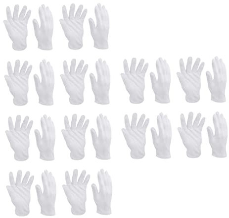 Hoement 12paare Baumwollhandschuhe Weiße Arbeitshandschuhe Verdickte Schutzhandschuhe Für Handschutz Baumwollhandschuhe Für Vielseitige Nutzung
